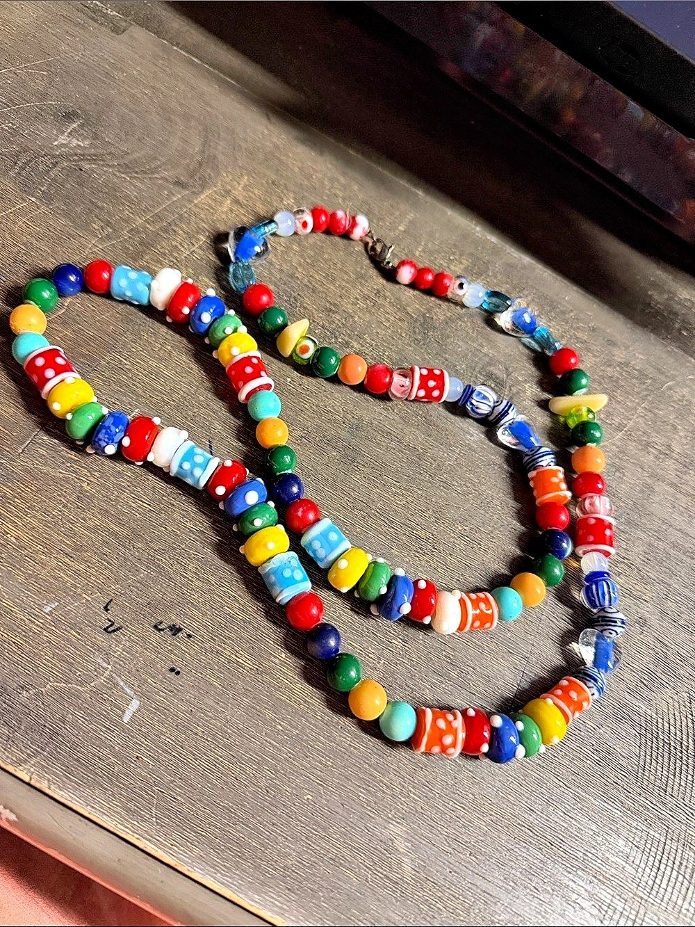 Multicolor Artistic Glass Beaded Statement Necklace